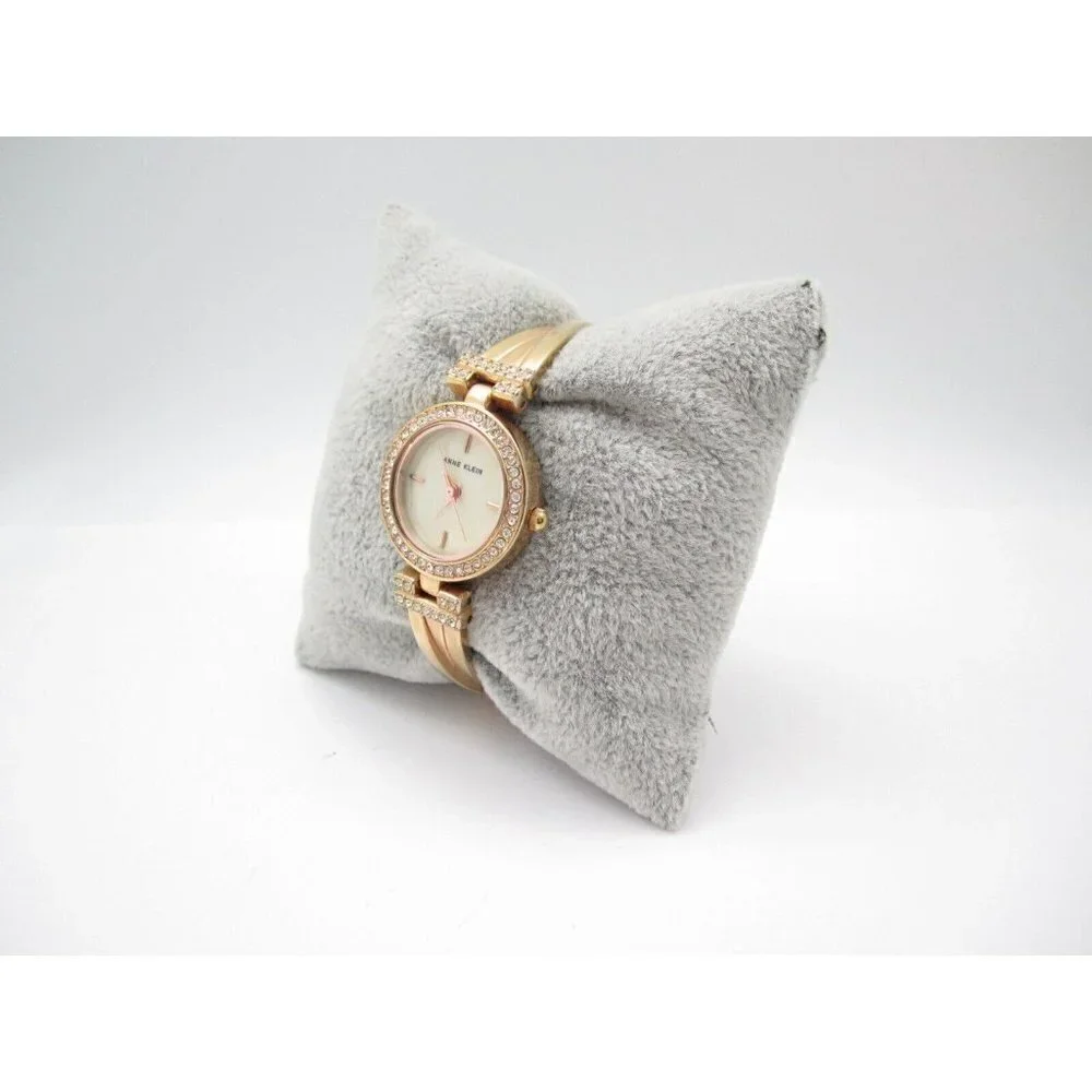 Women Anne Klein Crystals Quartz WR Analog Dial Causal Round Watch (G444)